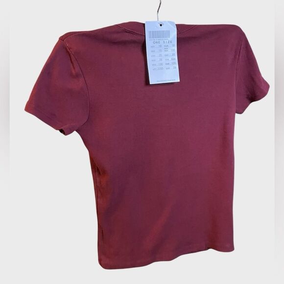 Brandy Melville Chloe Cropped Tee Cotton T-Shirt - Picture 7 of 12